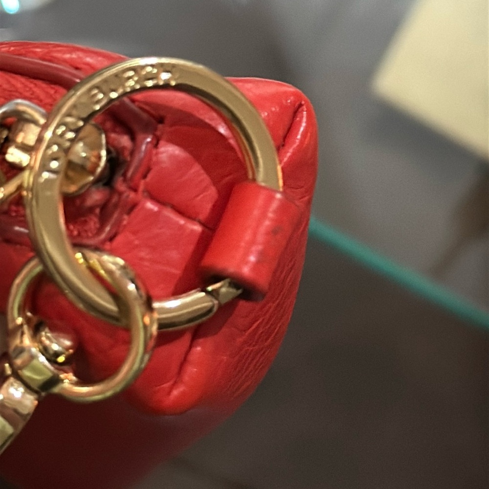 Authentic Tory Burch Wallet & Cosmetics Pouch BUNDLE in Red, Soft Pebble Leather - Picture 10 of 16